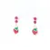Brinco Prata Leve Infantil Moranguinho 2 Zircônias Rosa