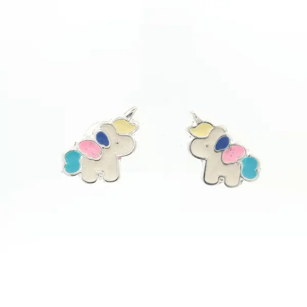 Brinco Prata Leve Infantil Unicórnio