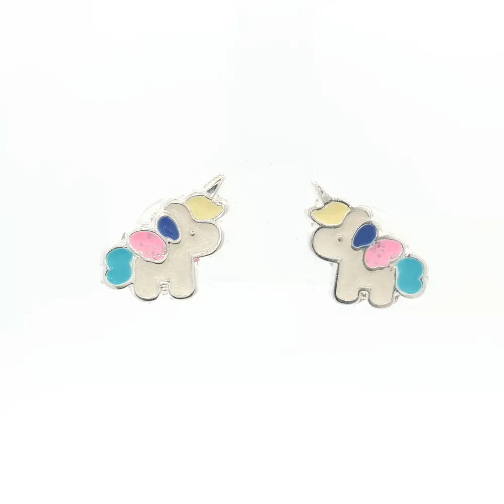 Brinco Prata Leve Infantil Unicórnio