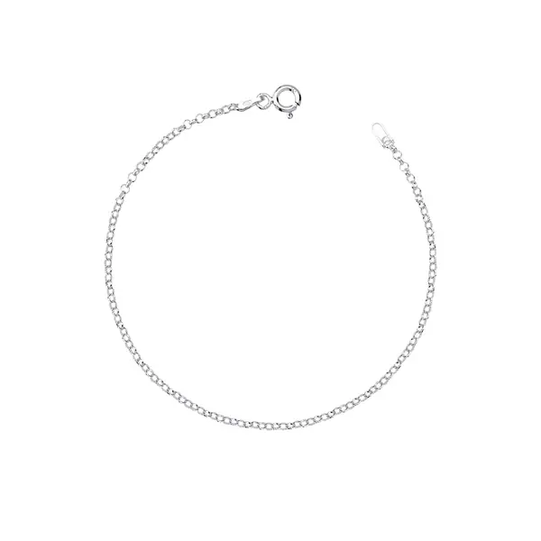 Pulseira Prata Malha Portuguesa 18cm 2mm