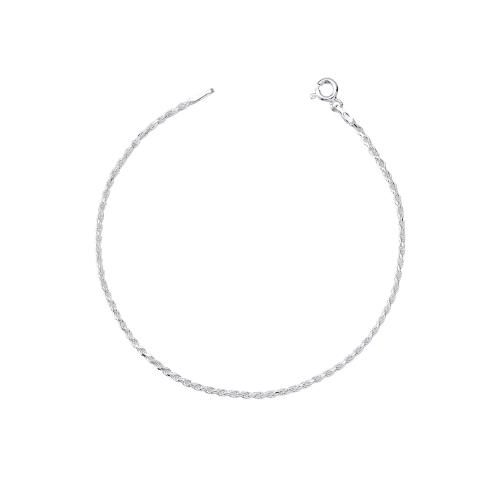 Pulseira Prata Cordão Baiano 18cm 1,5mm