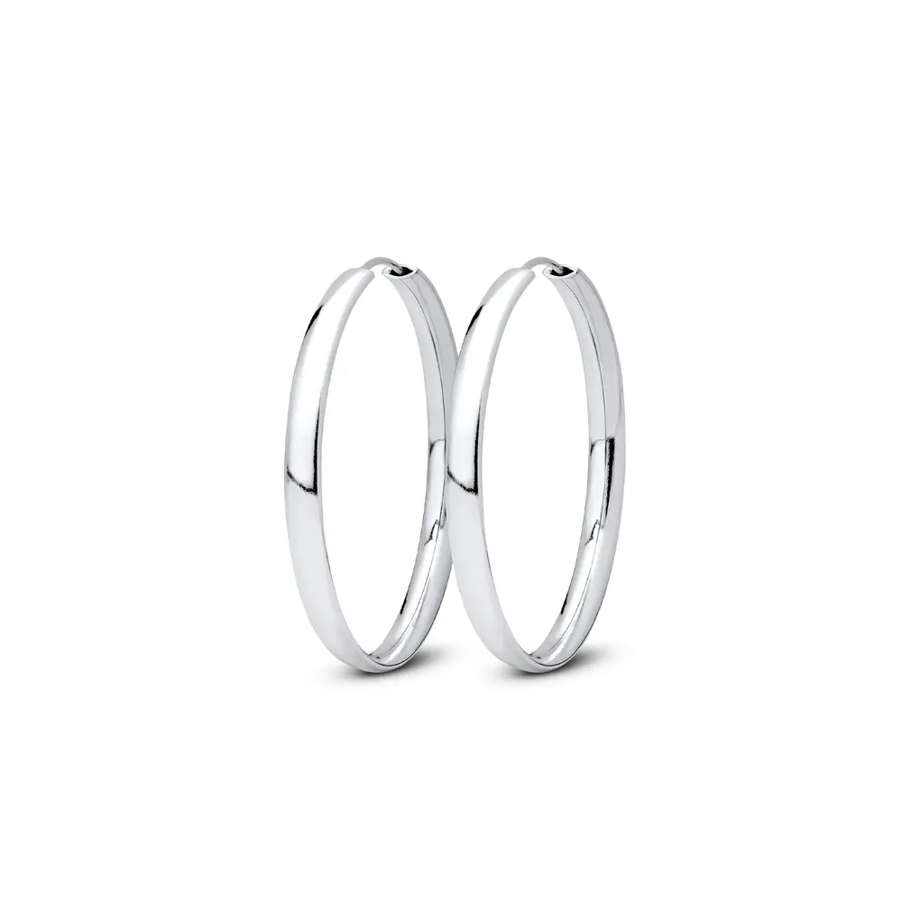 Brinco Prata Argola Lisa Média