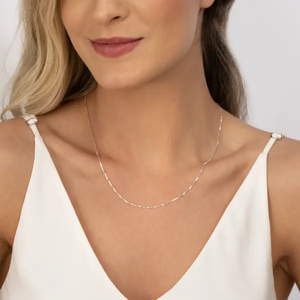 Corrente Prata Veneziana 50cm 7mm