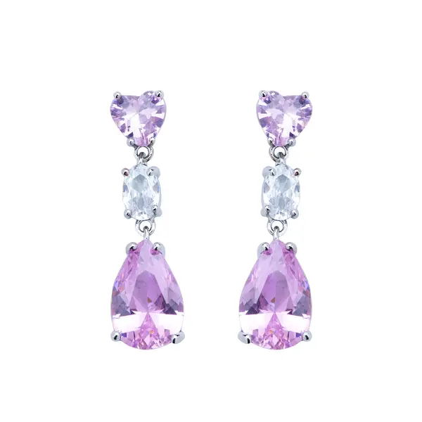 Brinco Banho Rodio Zircônia