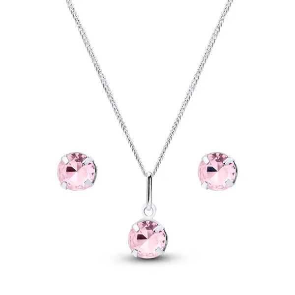 Conjunto Prata Redondo Zircônia Pequena