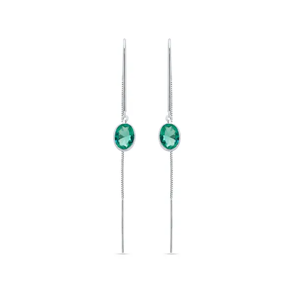 Brinco Prata Gancho Pedra