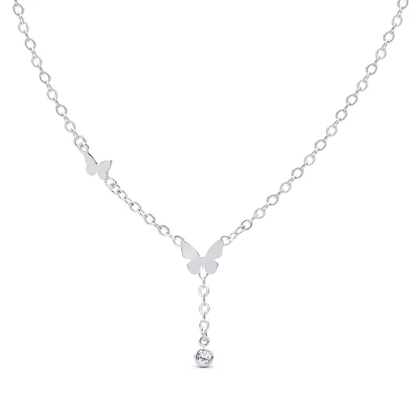 Gargantilha Prata Leve Infantil Borboleta