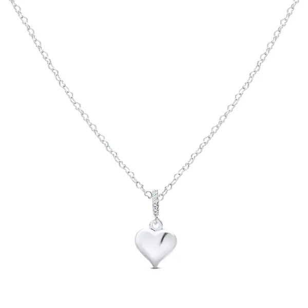 Gargantilha Prata Leve Infantil Coração