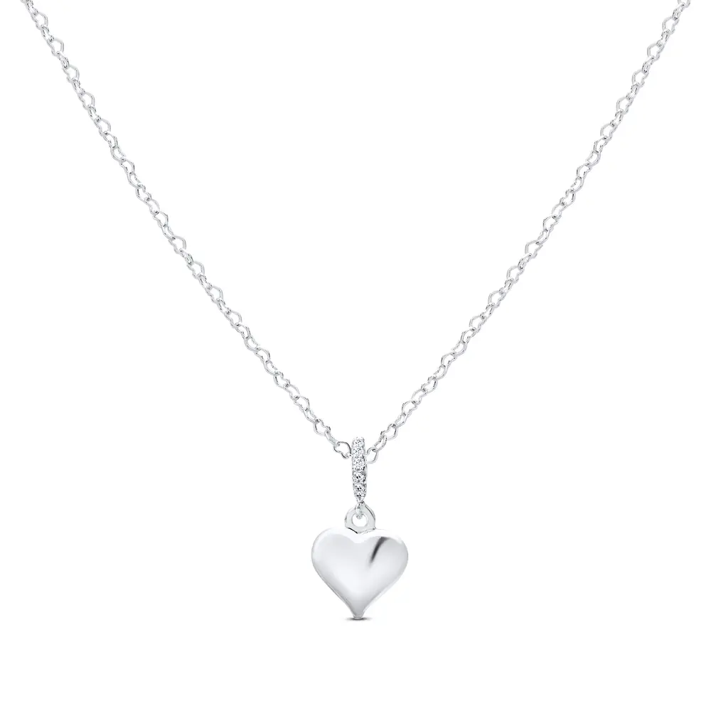 Gargantilha Prata Leve Infantil Coração