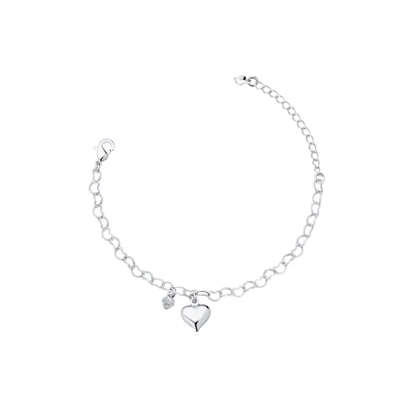 Pulseira Prata Leve Infantil Coração