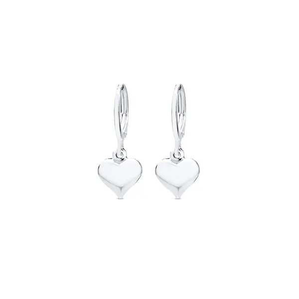 Brinco Click Prata Leve Infantil Coração