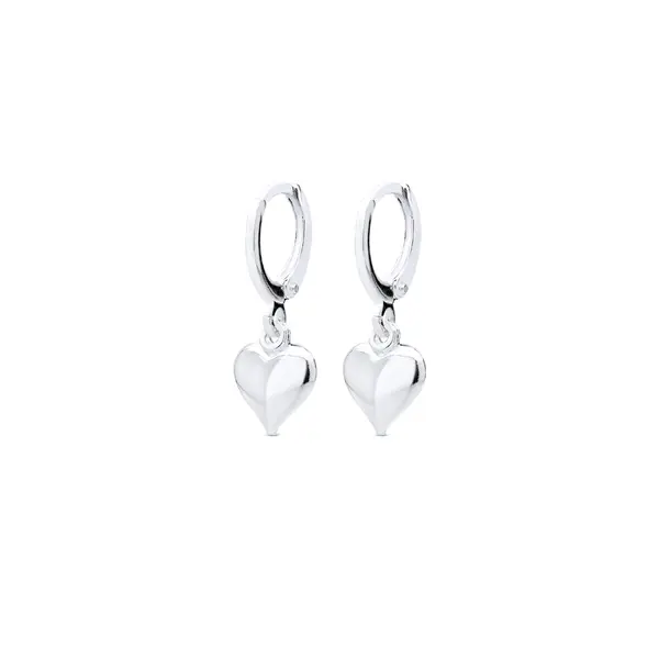 Brinco Click Prata Leve Infantil Coração