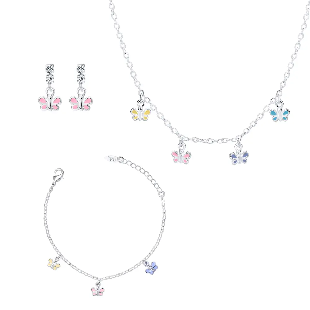 Conjunto Prata Leve Infantil Mini Borboleta