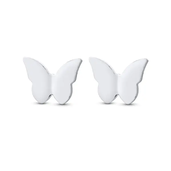 Brinco Prata Borboleta Lisa