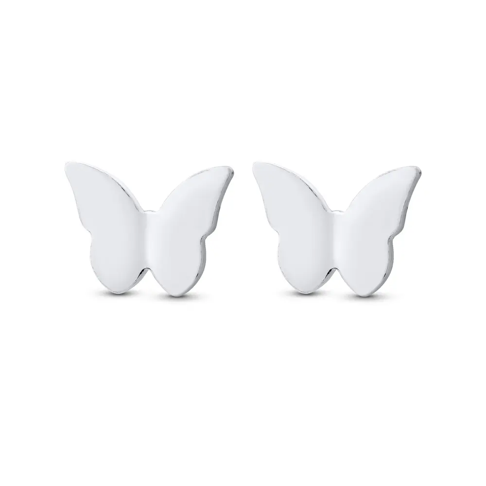 Brinco Prata Borboleta Lisa