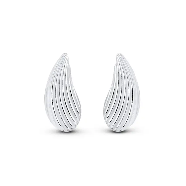 Brinco Prata com Frisos