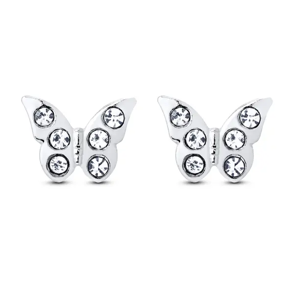 Brinco Prata Borboleta com Zircônias