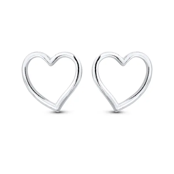 Brinco Prata Coração Vazado
