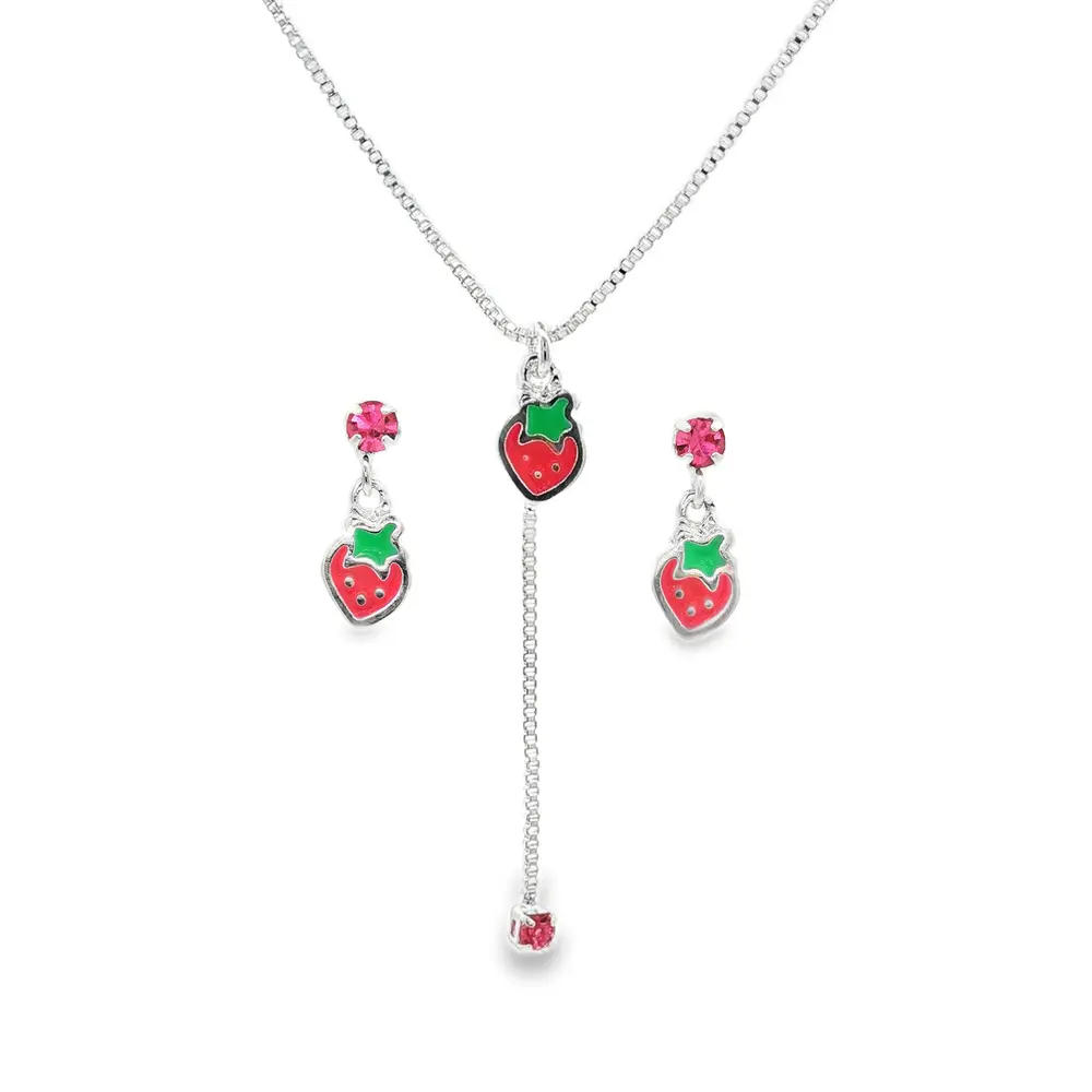 Conjunto Prata Leve Infantil Moranguinho