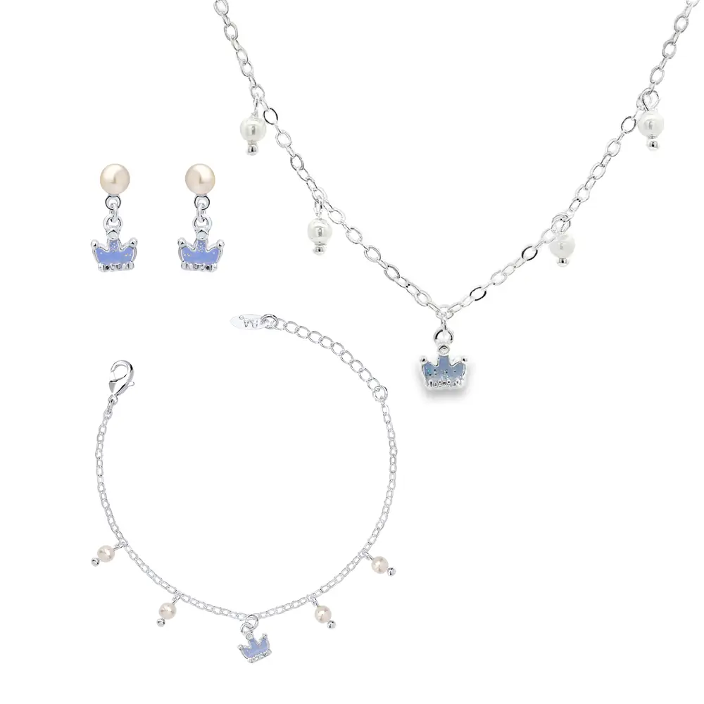 Conjunto Prata Leve Infantil Coroa