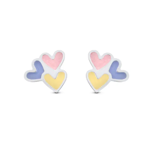 Conjunto Prata Leve Infantil Três Corações