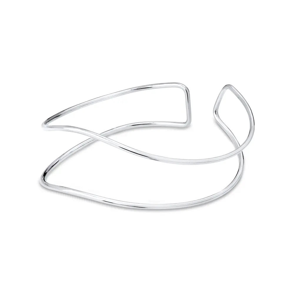 Bracelete Prata Leve Ondas Duplas