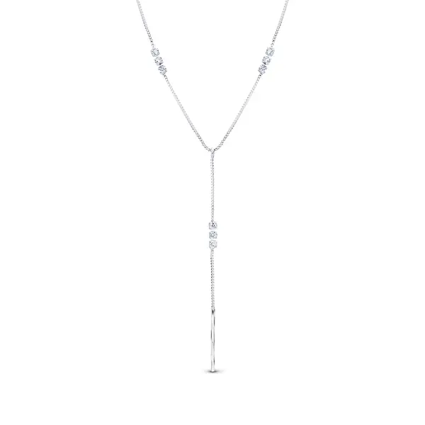 Gargantilha Prata Leve Gravatinha com Zircônias