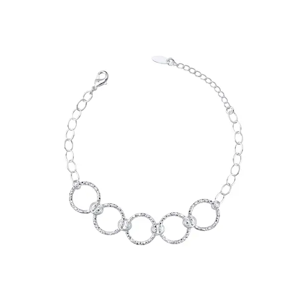 Pulseira Prata Leve Círculos