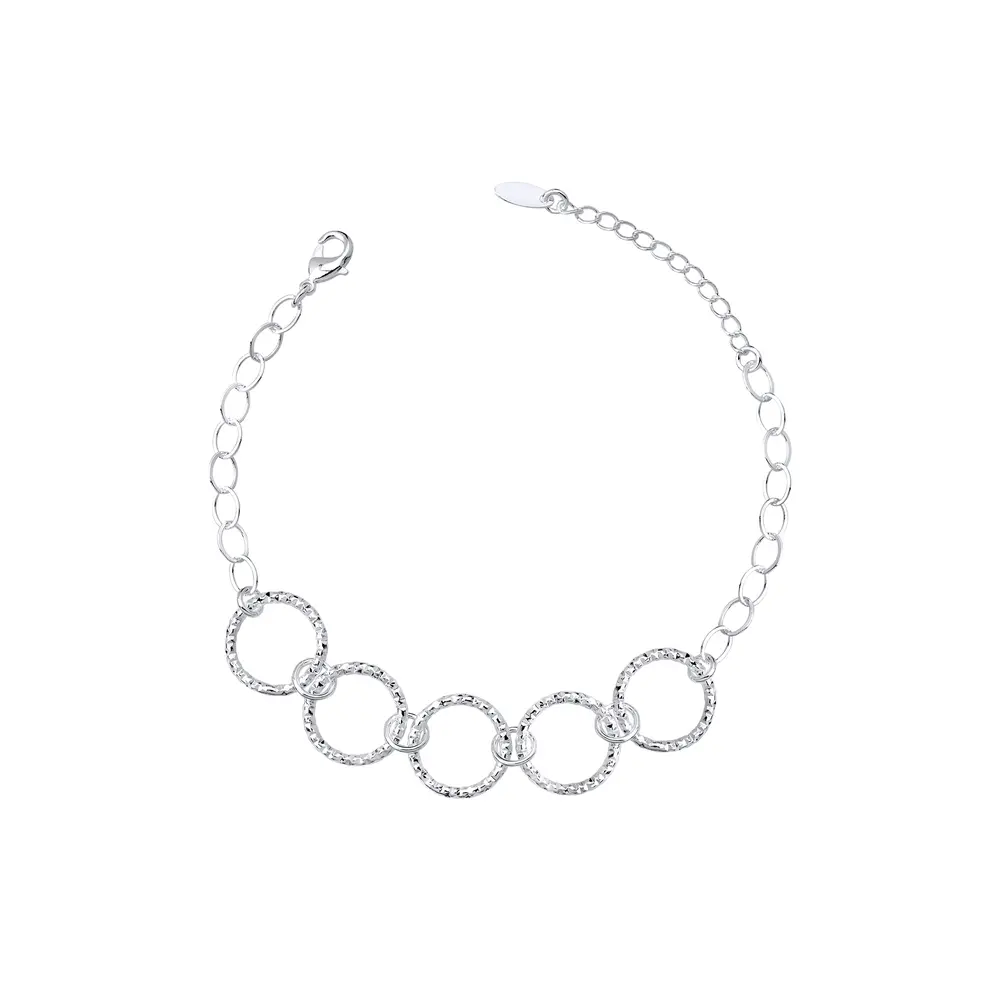 Pulseira Prata Leve Círculos