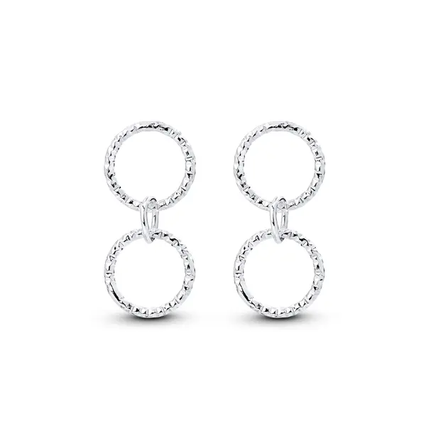 Brinco Prata Leve Círculos