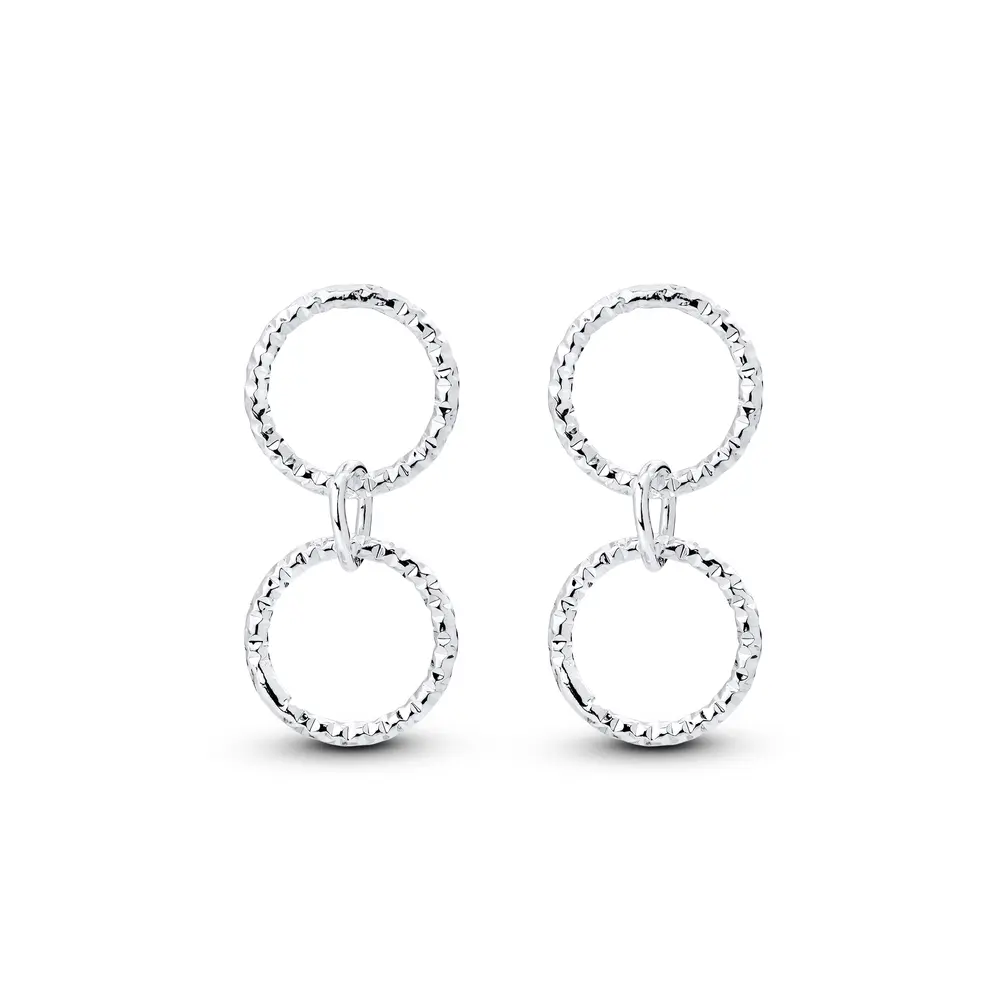 Brinco Prata Leve Círculos