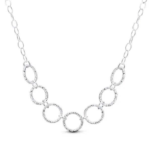 Gargantilha Prata Leve Círculos