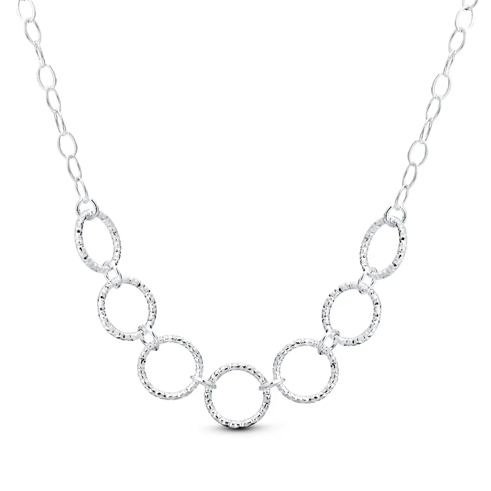 Gargantilha Prata Leve Círculos