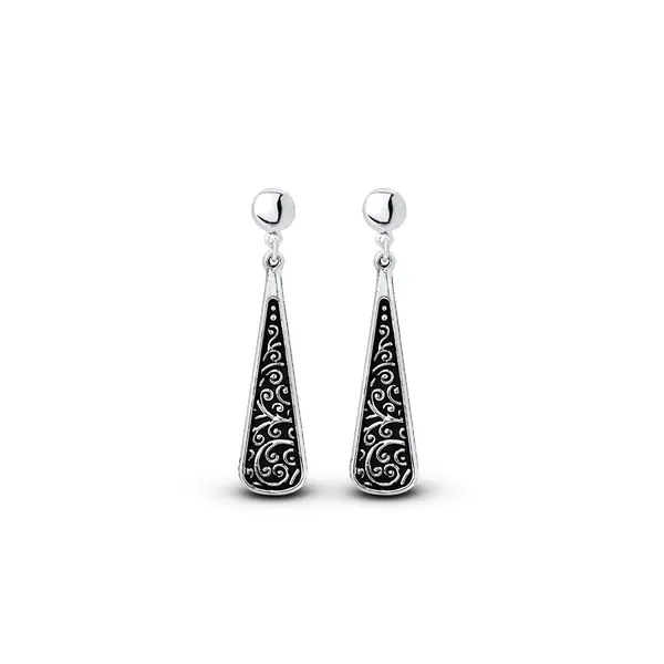 Brinco Prata Envelhecido Detalhado