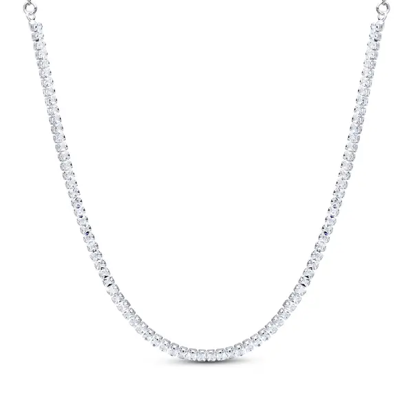 Choker Prata Leve Rivieira Pedras Brancas