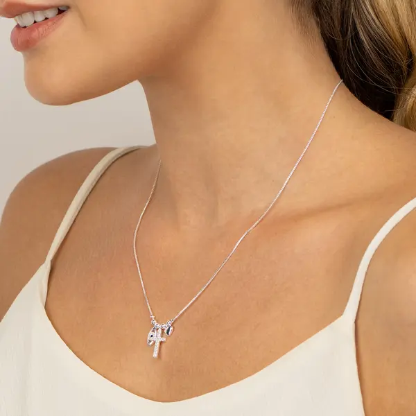 Gargantilha Prata Leve Olho Grego Cruz e Coração