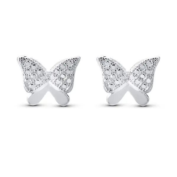 Brinco Prata Leve Borboleta com Zircônias