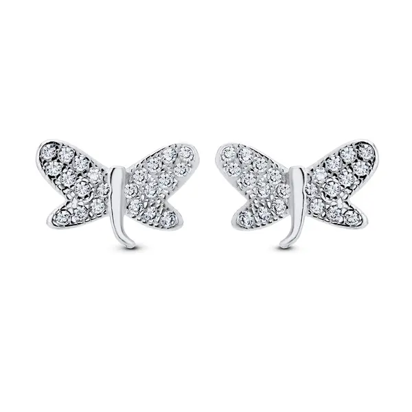 Brinco Prata Borboleta com Zircônias