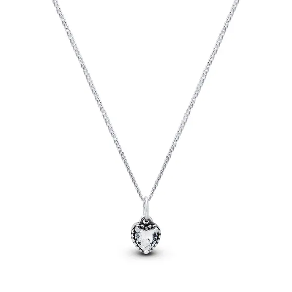 Conjunto Prata Coração Envelhecido com Zircônia