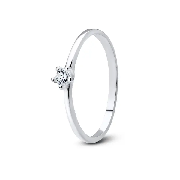 Anel Prata Solitário