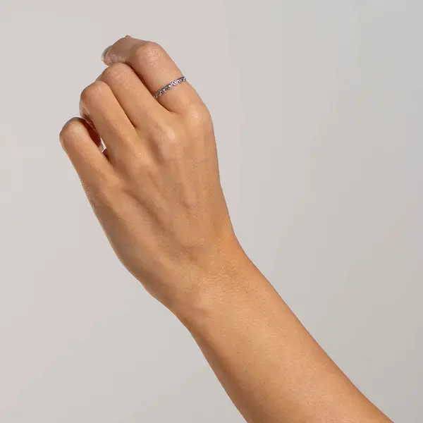 Anel Prata Envelhecido Trabalhado Corações