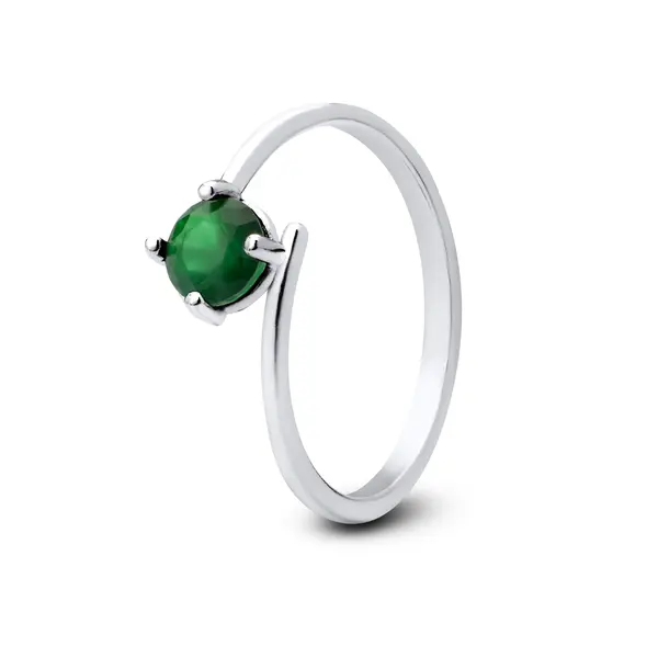 Anel Prata Solitário