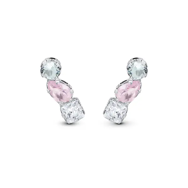 Brinco Prata Leve Quadrado Gota e Circulo Coloridos