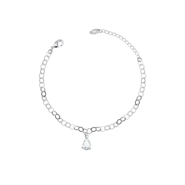 Pulseira Prata Leve Gota em Zircônia