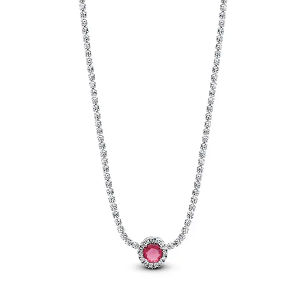 Gargantilha Prata Leve Riviera Pink