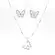 Conjunto Prata Leve Borboleta com Zircônias