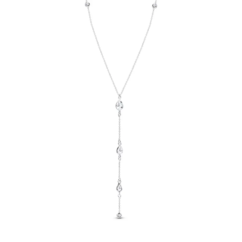 Gargantilha Prata Leve Gota em Zircônia