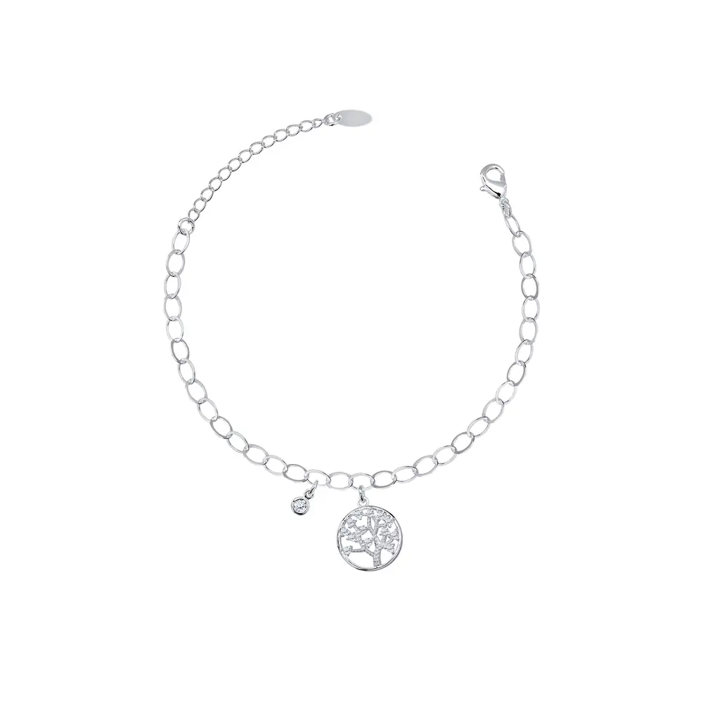 Pulseira Prata Leve Árvore da Vida