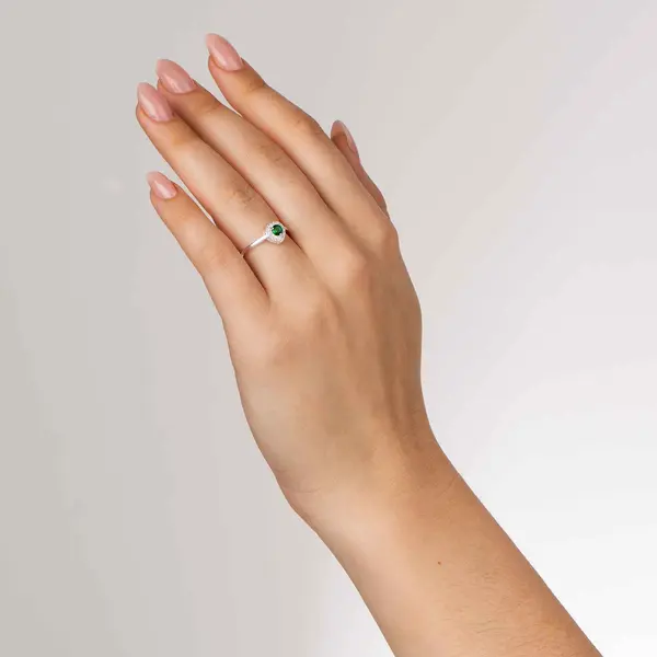 Anel Prata Solitário Coração de Zircônias