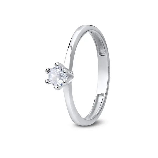 Anel Prata Solitário 6 Garras